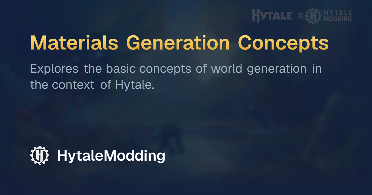 Materials Generation Concepts