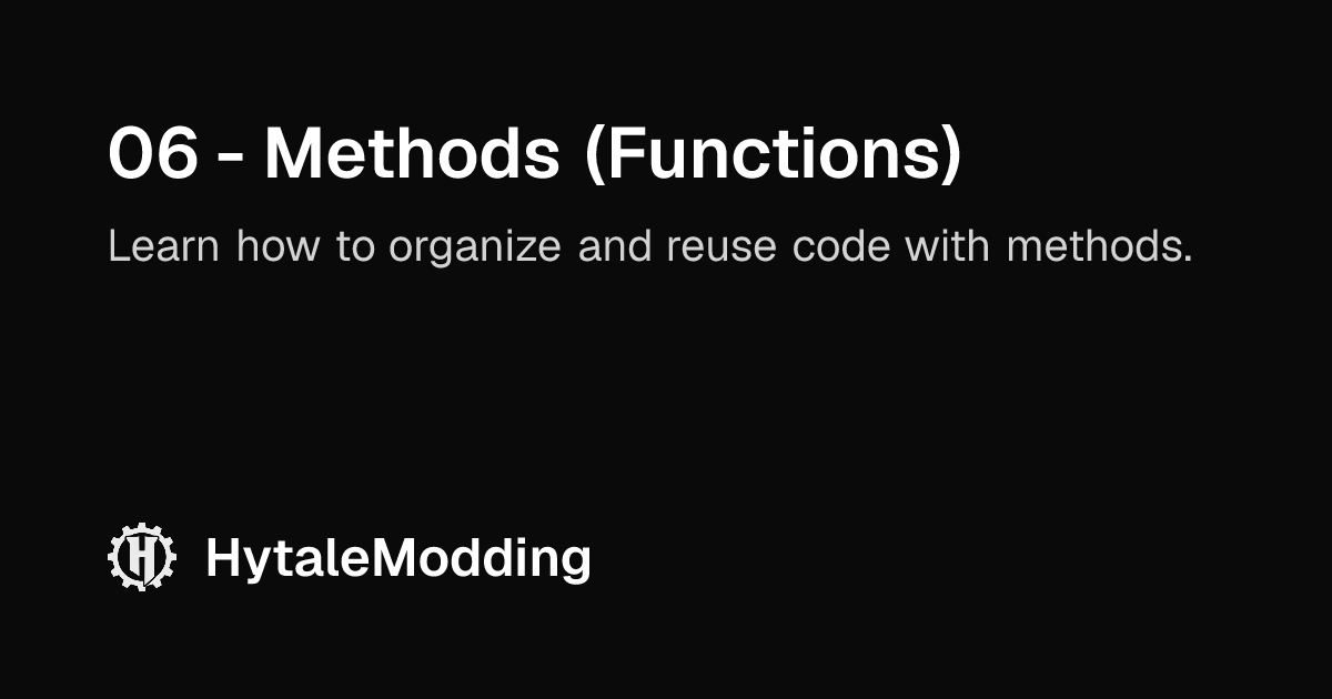06 - Methods (Functions)